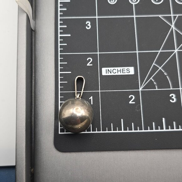 VTG Taxco Sterling Silver Chime Ball Pendant 1.5" 925 Mexico, 12.02g - Picture 9 of 9